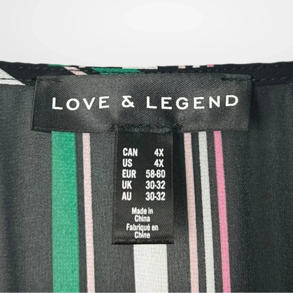 Love & Legend Striped Chiffon High Low Dress  4X - Picture 7 of 7